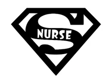Vinyl Decal for Window - Superman Nurse, Various Colors