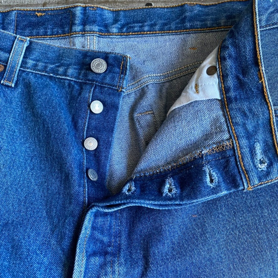 90s Vintage Levis 501XX Jean Men 40 Blue Denim USA Made Button Fly
