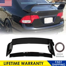 Fits 06-11 Honda Civic 4DR Sedan Mugen Style RR Glossy Black Trunk Wing Spoiler