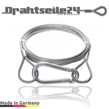 Drahtseil aufhängen Seil Stahlseil mit Haken und Ösen Karabiner Karabinerhaken