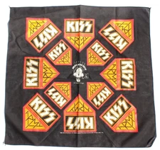 Vtg 1996 KISS Band ARMY Depot No Substitues BANDANA Scraf HeadBand 20"X20.5"
