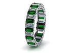3Ct Emerald Lab-Created Emerald Diamond Eternity Band Ring 14k White Gold Plated