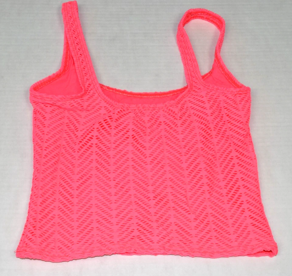 Traje de baño vintage Top Catalina talla 10 años 90 rosa intenso ganchillo forrado tanque hecho en EE. UU. Foto 2 de 4