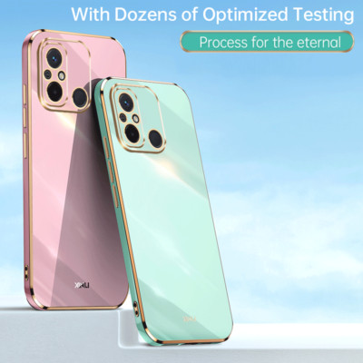 Hot For XiaoMi RedMi 12C Shockproof Fashion Plating Frame Candy Soft Red Case