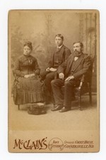 Cabinet Photo Card Victorian Men Woman McClain's Art Studio Connersville IN