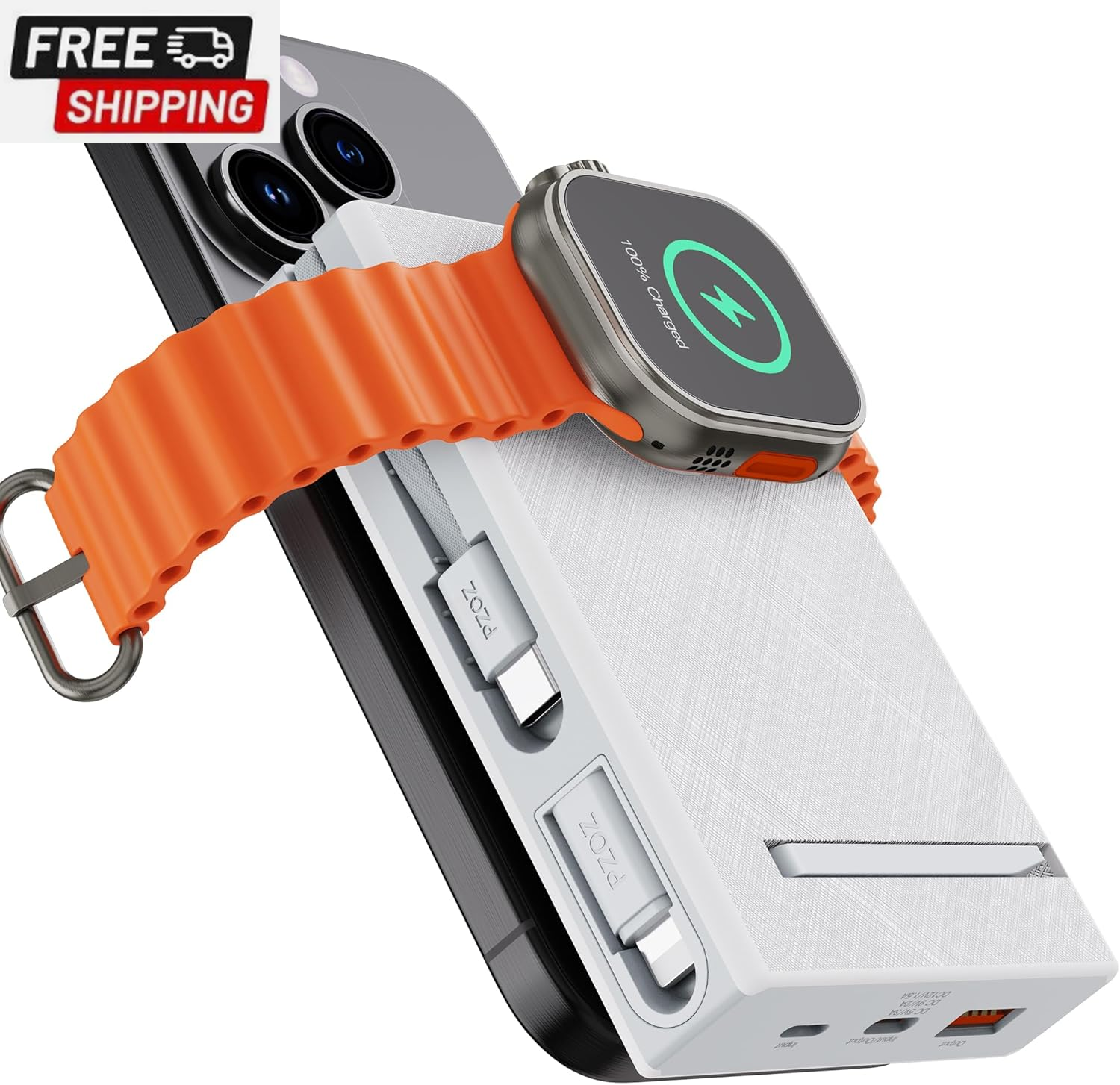 Pzoz 10000mAh Magnetic Wireless Magsafe Power Bank for iPhone