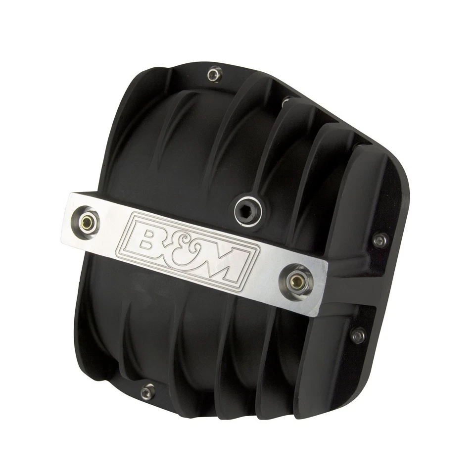 Cubierta diferencial de aluminio Hi-Tek negra B&M 41298 para Ford 9,75 pulgadas Foto 2 de 4