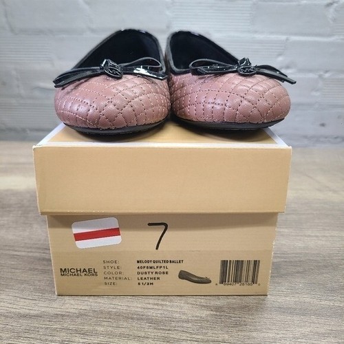 Michael Kors "Melody" dusty rose quilted ballet flats Size 5.5M - Picture 9 of 9