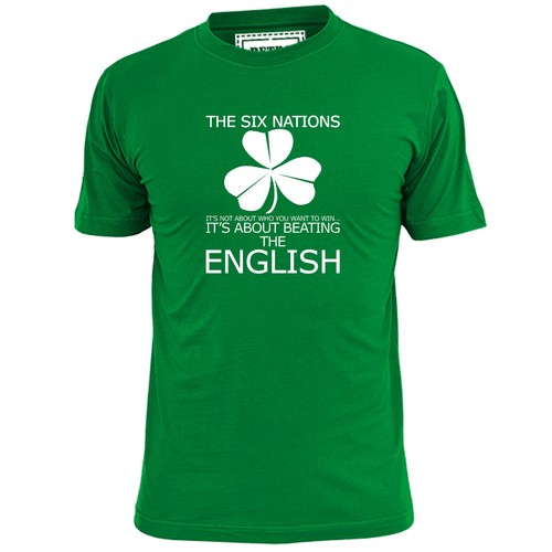 Mens Irish Rugby Its About Beating The English Six Nations T Shirt Rugger - 第 1/2 張圖片