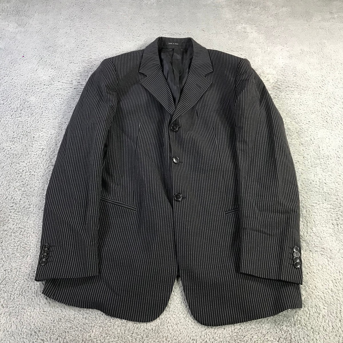 Emporio Armani Blazer Mens 54 Sports Coat Suit Jacket Black White