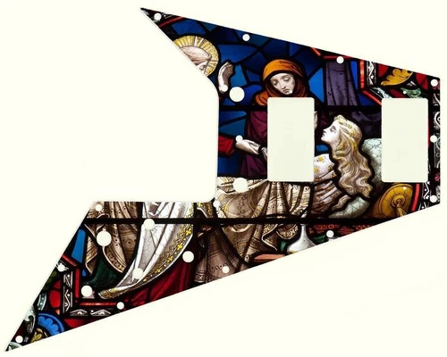 Gibson Flying V Pickguard for '67 Re-Issue Guitar Graphical Stained Glass Window