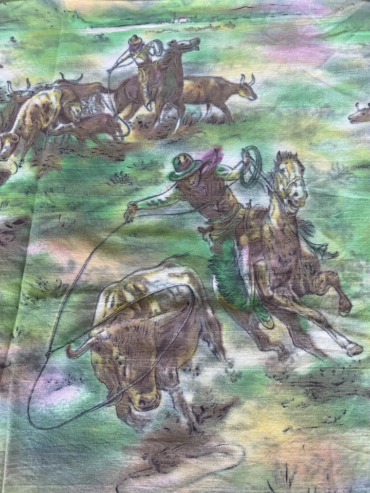 Tela de algodón vintage "Western Roundup" Millworth Converting Corporation Foto 3 de 4