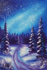 Original Oil Painting Wall Art Home Decor Winter Landscape Gift Ukrainian Artist