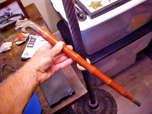 Vietnam War Vietnamese Officer's Wooden Swagger Stick Bronze Dragon Head 17.5"