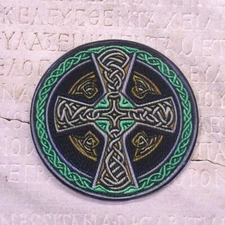 Celtic Cross Patch Iron-on Applique Christian Norse Irish Knight Religious Badge