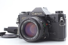  Near MINT Canon AE-1 Black 35mm Film Camera w/ FD 50mm f/1.4 Lens From JAPAN