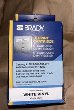 New Brady M21-500-595-WT 142807 Black on Whit...