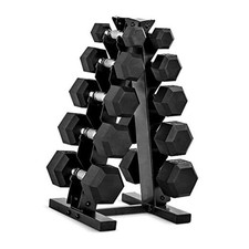 Barbell Rubber Coated Dumbbell Weight Set with 150 lb - Set Chrome Handles