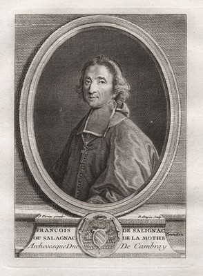 Francois Salignac Mothe Fenelon archbishop ecrivain gravure Portrait engraving