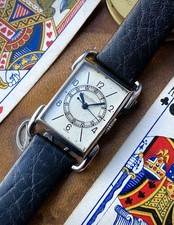 1933 Jaeger-LeCoultre Uniplan Steel central seconds Rectangular watch, cal 438