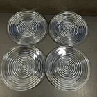 Lot Of 4 Vintage Anchor Hocking Park Avenue Manhattan Lunch Plates Blue Glass
