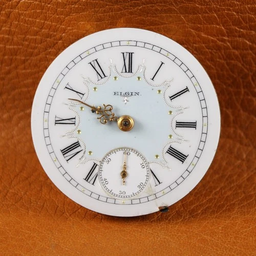 1892 ELGIN Fancy Face Pocket Watch Movement Lever Set 21 Jewels Size 18s *Repair