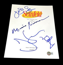 SEINFELD CAST SIGNED AUTOGRAPH SCRIPT TELEVISION DREYFUS RICHARDS BECKETT BAS E