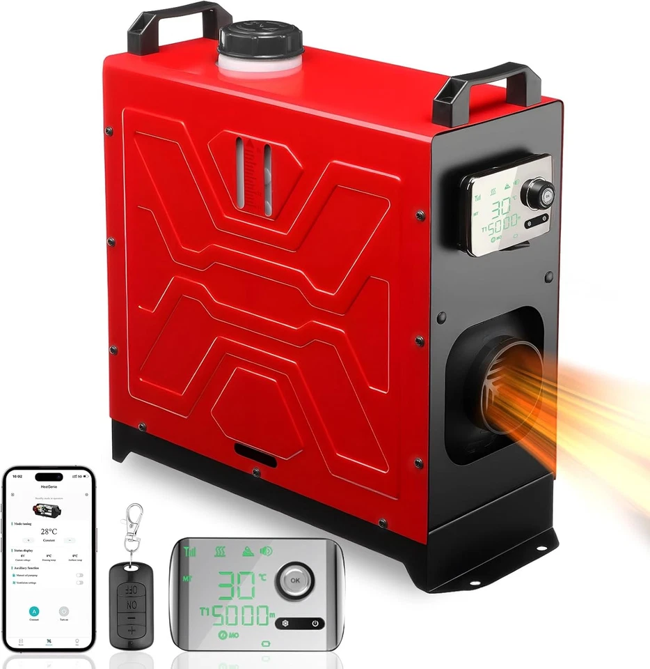 APP, calentador diésel 8KW control remoto, calentador de aire de estacionamiento 12V/24V/110V, todo encendido Foto 2 de 4