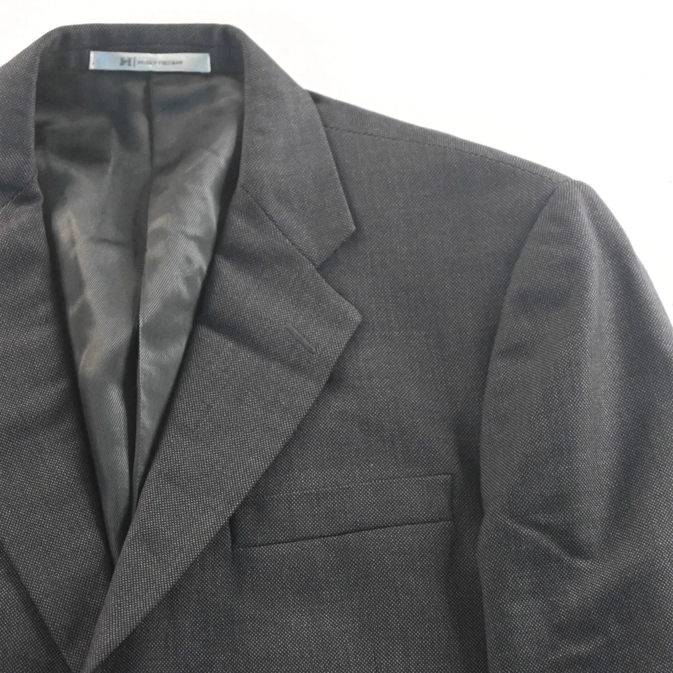 Hickey Freeman 40R 34x30 Gray Birdseye 100% Wool USA Made Mens Jacket Pants Suit - Image 3 of 4