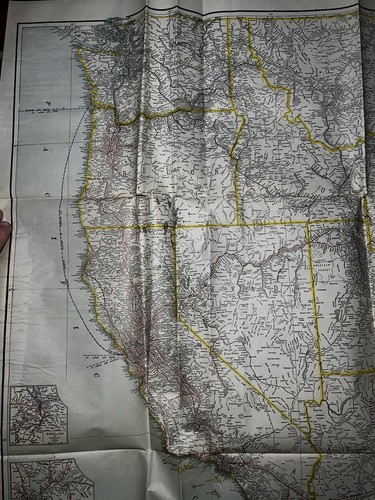 Southern Union Map Antique Railroad Map Routes RR Southern Union Pacific Systems 1907 Wall ...