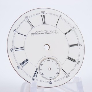 Aurora 18 Size Single Sunk Enamel 18 Size Pocket Watch Dial