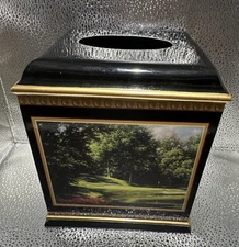 Golf Tour Tissue Cover Box By York Home Hand Painted