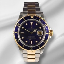 Rolex Rolex Submariner Date 40mm 18k Gold & Steel BLUE Dial Oyster Watch 16613 PAPERS