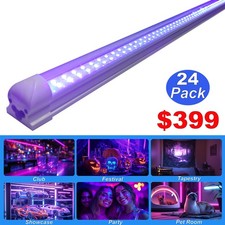 40W 48 inch UV Led Black Light Bar Linkable T8 Integrated Fixture for DJ Party