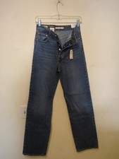 NWT Levi's Ribcage Straight Leg Super High Rise Button Fly Med Wash Jeans 26x32