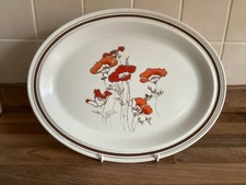 Royal Doulton Stoneware Oval Field flower Red Poppy Meat Platter Made In England