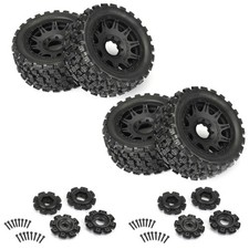 Pro-line 16 Badlands Mx57 Fr Tires Mtd On Raid 8x48 24mm Hex Wheels Bk 4