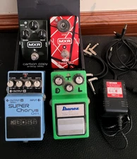 BEST GUITAR PEDAL LOT MXR Phase 90 Carbon Copy Ibanez TS 9 BOSS CH-1 FREE POWER!