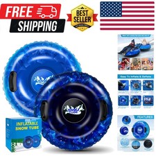 Snow Tube, 40 Inch 2Pack/47 Inch 1Pack Snow Sled for Kids Adult, Thickened He...