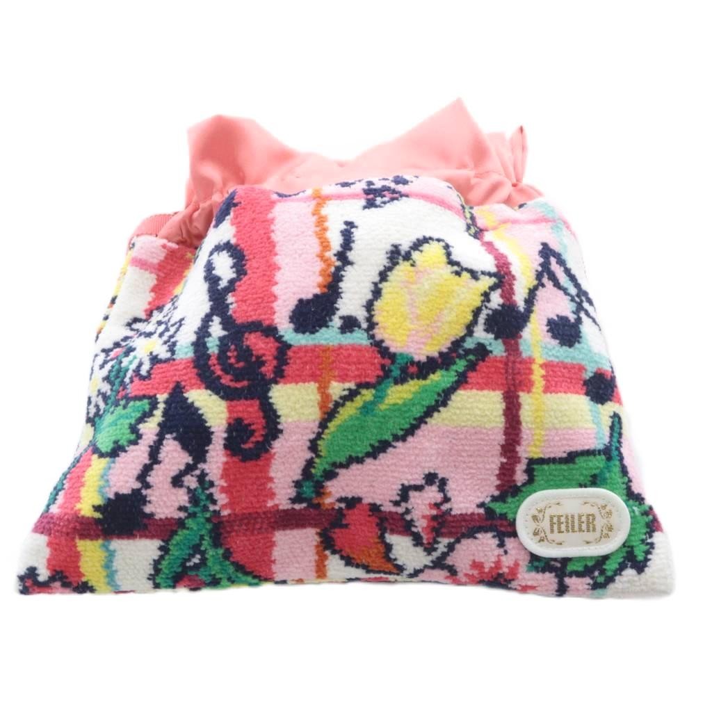 Feiler Chesty Flower Melody Drawstring Pouch Pink… - image 1