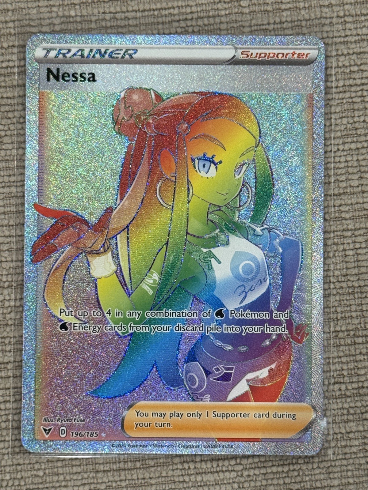 Nessa 196/185 Vivid Voltage Full Art Secret Rainbow Rare Card NM