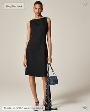 NWT J Crew Seamed sheath dress in bouclé Black Sz 4 $218 Sold Out