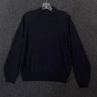 Brooks Brothers Sweater Men's Medium Navy Blue 100% Merino Wool Pullover