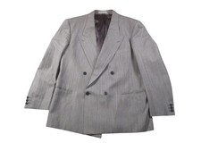 Yves Saint Laurent Blazer Mens 44 Pinstripe Double Breasted Wool Jacket France