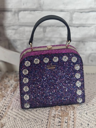 Kate Spade New York Glitter Purple Mini Bag with Sparkle Finish