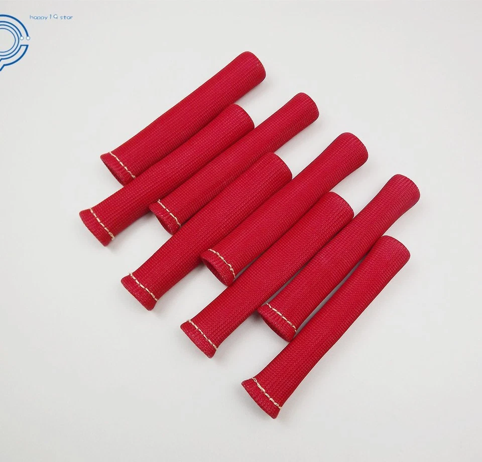 Rojo 8PCS 1200° BUJÍA CABLE BOTAS PROTECTOR TÉRMICO FUNDA SBC BBC Foto 3 de 4