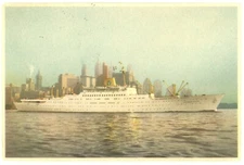 Swedish American Line Gothenburg-Direct New York, Cruise Line Ship 1953 Postcard
