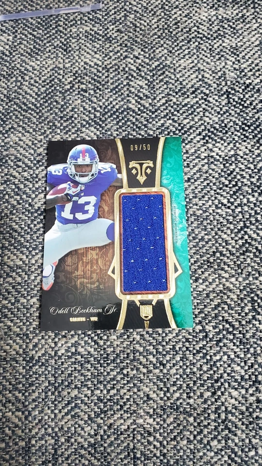 2014 Topps Tripple Threads Odell Beckham Rookie Patch 9/50 Card Ttrjr-5 - Image 4 of 4