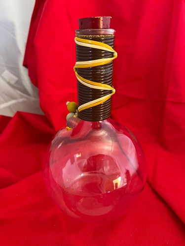 Vintage Pyrex Glass Weico Wrapped Carafe Cruets Wine Beads 10" USA MCM - Picture 3 of 9