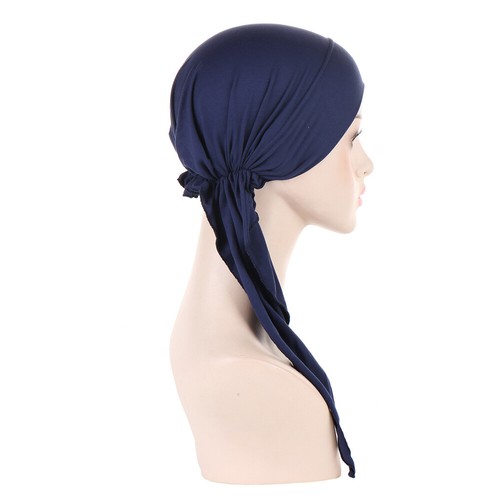 Gorra de quimioterapia preatada con hiyab para mujer sombreros musulmanes para pérdida de cabello pañuelo gorro turbante gorra - Imagen 28 de 46